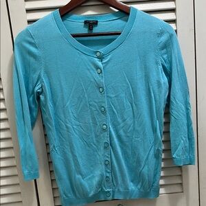 Talbots Aqua Blue Knit Cardigan